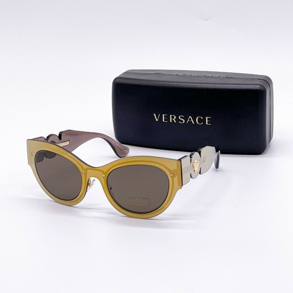 Sale! New Versace Gold Cat Eye Sunglasses - Picture 1 of 8